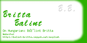 britta balint business card